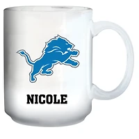 White Detroit Lions 15oz. Personalized Mug