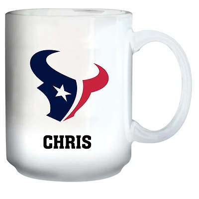 White Houston Texans 15oz. Personalized Mug