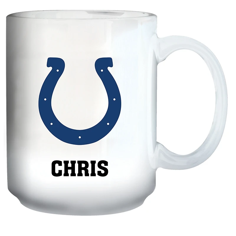 White Indianapolis Colts 15oz. Personalized Mug