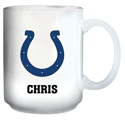 White Indianapolis Colts 15oz. Personalized Mug