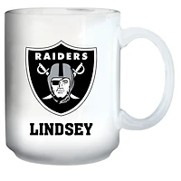 White Las Vegas Raiders 15oz. Personalized Mug