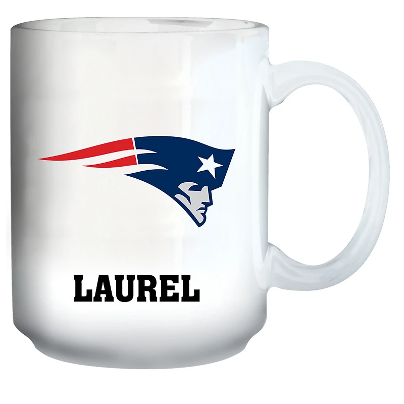 White New England Patriots 15oz. Personalized Mug