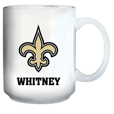 White New Orleans Saints 15oz. Personalized Mug