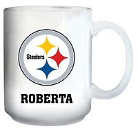 White Pittsburgh Steelers 15oz. Personalized Mug