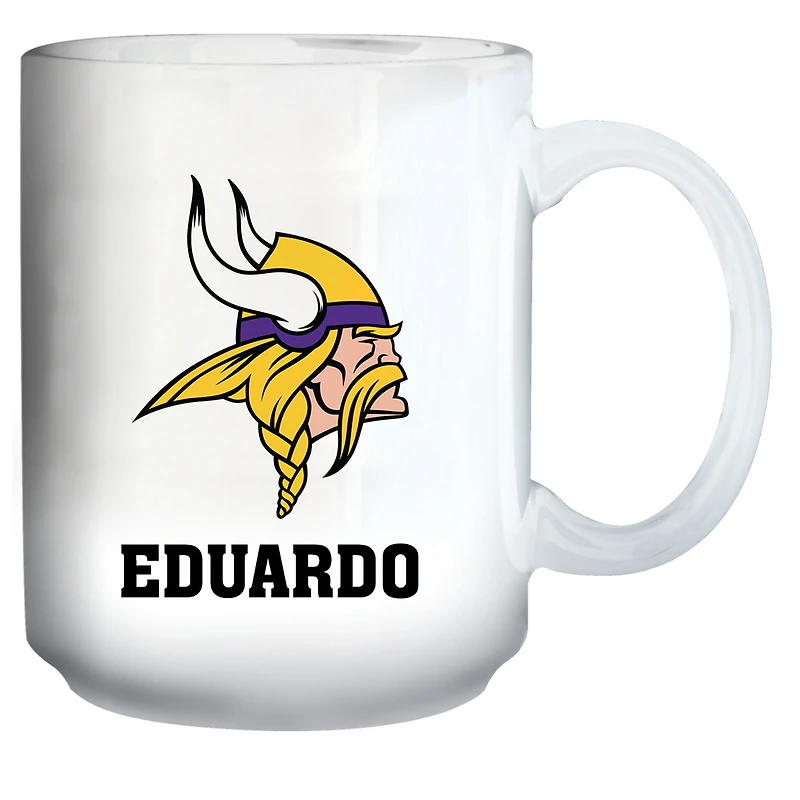 White Minnesota Vikings 15oz. Personalized Mug