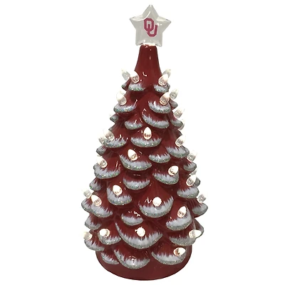 Crimson/White Oklahoma Sooners 14'' Ceramic Tree