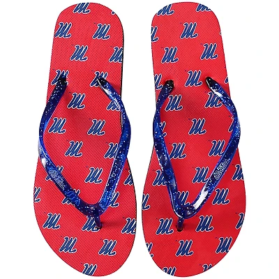Women's FOCO Ole Miss Rebels Glitter Flip Flops