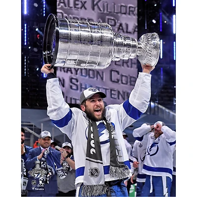 Tyler Johnson Tampa Bay Lightning Unsigned 2020 Stanley Cup Champions Raising Cup Photograph
