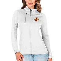 Women's Antigua White/Silver Iowa State Cyclones Generation Full-Zip Jacket