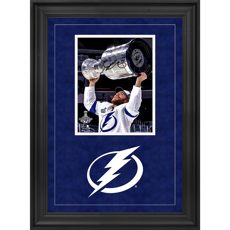 Brayden Point Tampa Bay Lightning Deluxe Framed Autographed 8" x 10" 2020 Stanley Cup Champions Raising Cup Photograph
