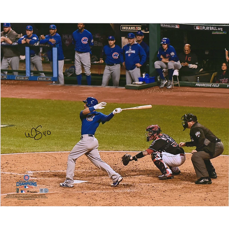 Willson Contreras Chicago Cubs Autographed 2016 World Series Champions 16" x 20" World Series Photograph