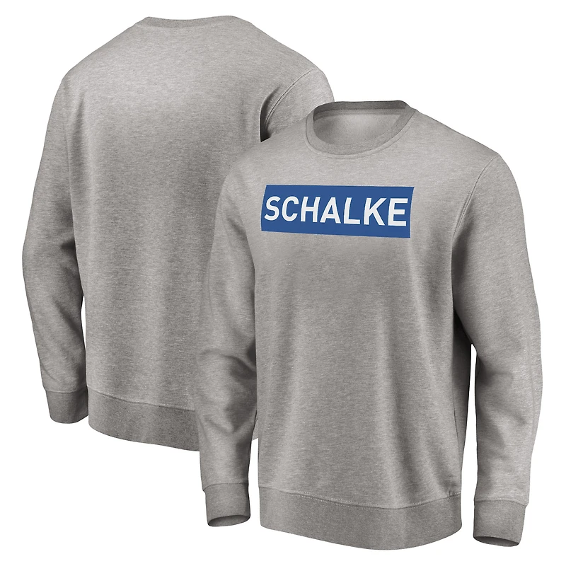 Men's Heather Gray FC Schalke 04 Box Wordmark Pullover Sweatshirt