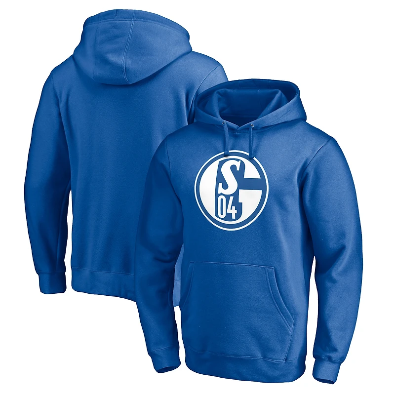 Men's Royal FC Schalke 04 Primary Logo Fitted Pullover Hoodie