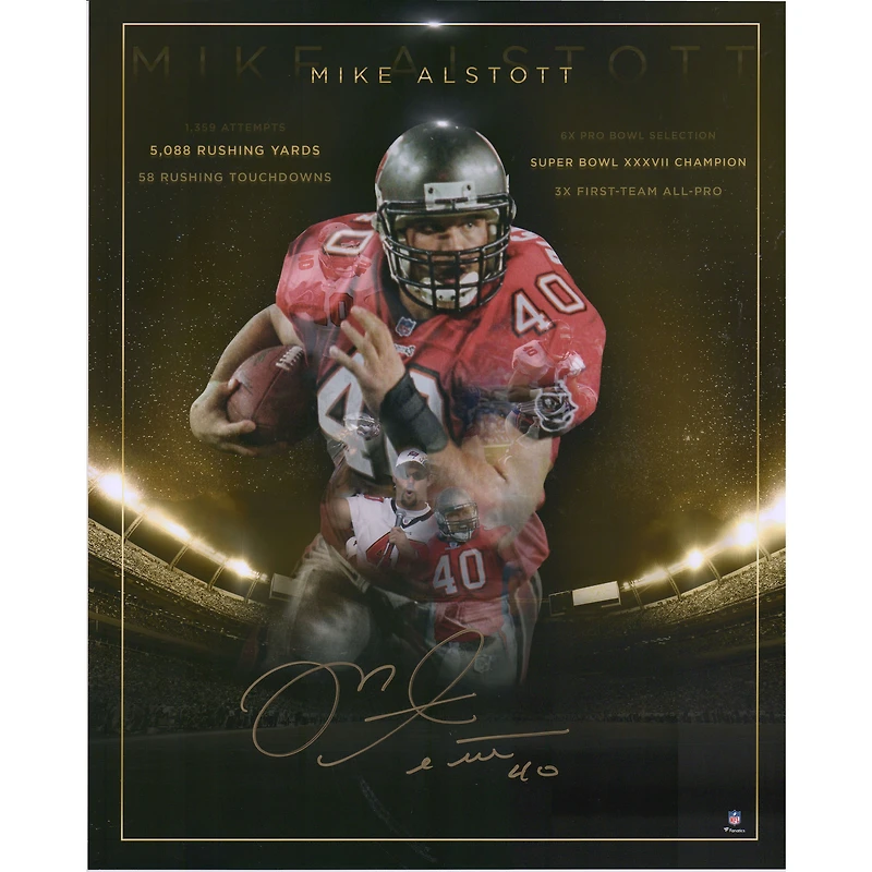 Mike Alstott Tampa Bay Buccaneers Autographed 16" x 20" Golden Years Photograph
