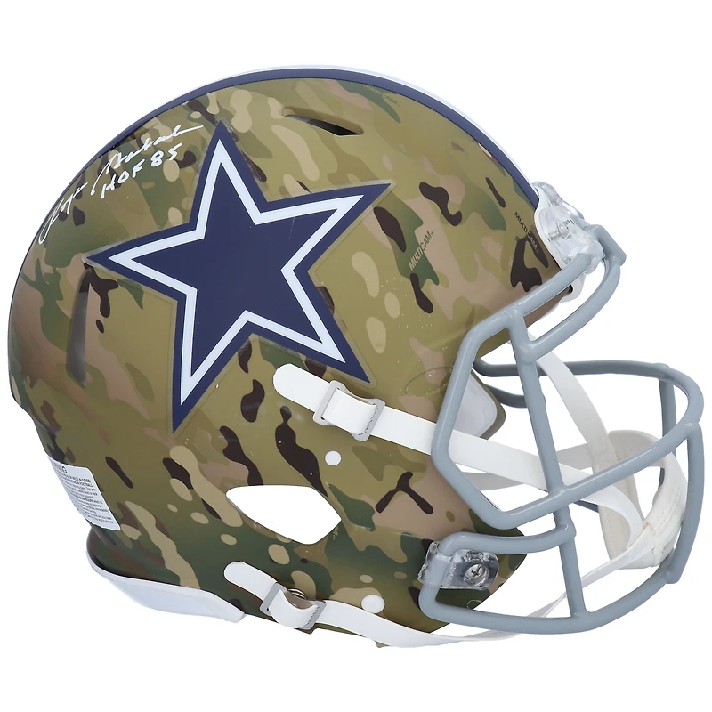 Roger Staubach Dallas Cowboys Autographed Riddell CAMO Alternate Speed Authentic Helmet with "HOF 85" Inscription