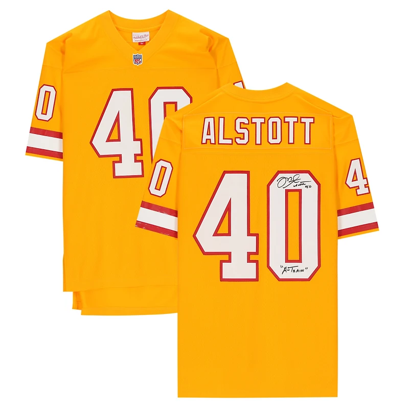 Mike Alstott Tampa Bay Buccaneers Autographed Mitchell & Ness Orange Throwback Replica Jersey with "A-Train" Inscription