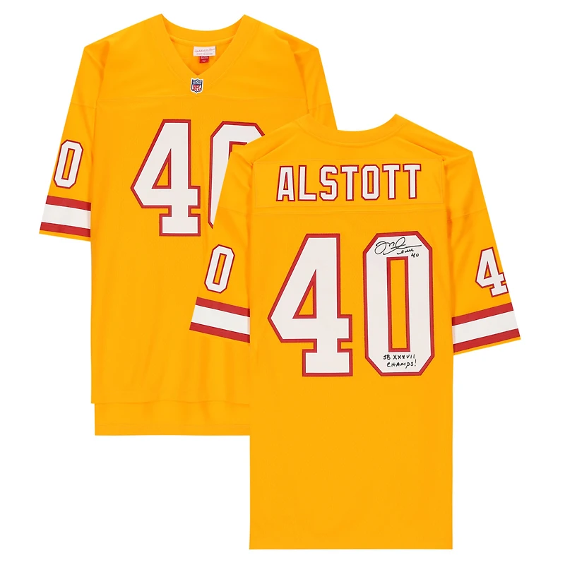Mike Alstott Tampa Bay Buccaneers Autographed Mitchell & Ness Orange Throwback Replica Jersey with "SB XXXVII Champs" Inscription