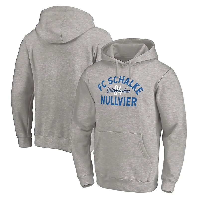 Men's Heather Gray FC Schalke 04 Varsity Pullover Hoodie