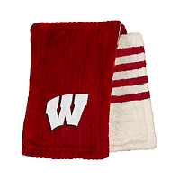 Wisconsin Badgers 60'' x 70'' Cable Knit Sherpa Blanket