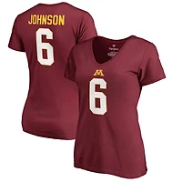 Women's Tyler Johnson Maroon Minnesota Golden Gophers College Legends Name & Number V-Neck T-Shirt