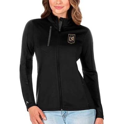 Women's Antigua Black/Silver LAFC Generation Full-Zip Jacket