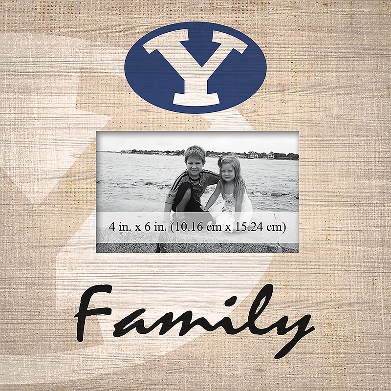 BYU Cougars 10'' x 10'' Burlap Pattern Frame
