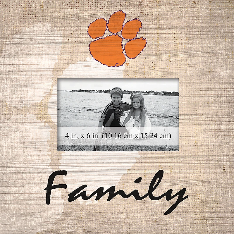 Clemson Tigers 10'' x 10'' Burlap Pattern Frame