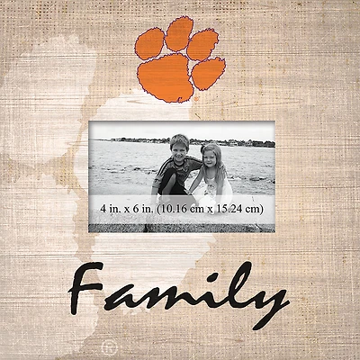 Clemson Tigers 10'' x 10'' Burlap Pattern Frame