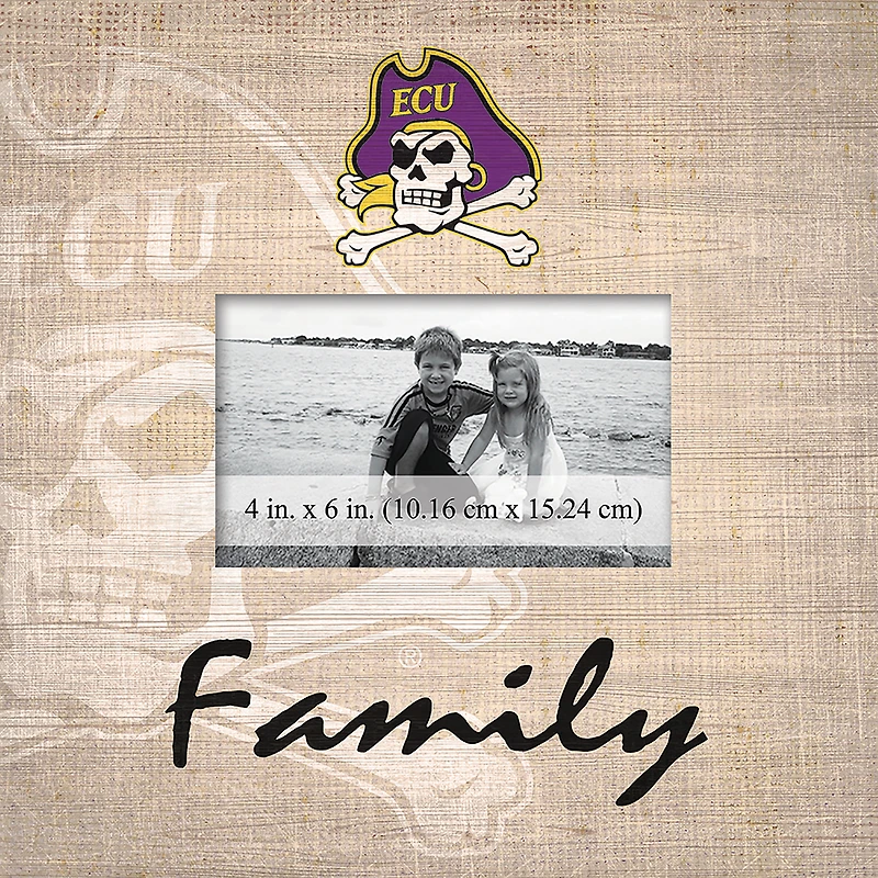 ECU Pirates 10'' x 10'' Burlap Pattern Frame