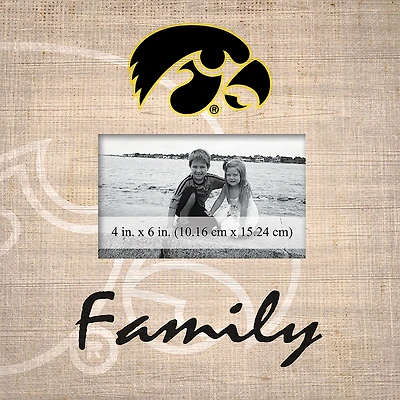 Iowa Hawkeyes 10'' x 10'' Burlap Pattern Frame