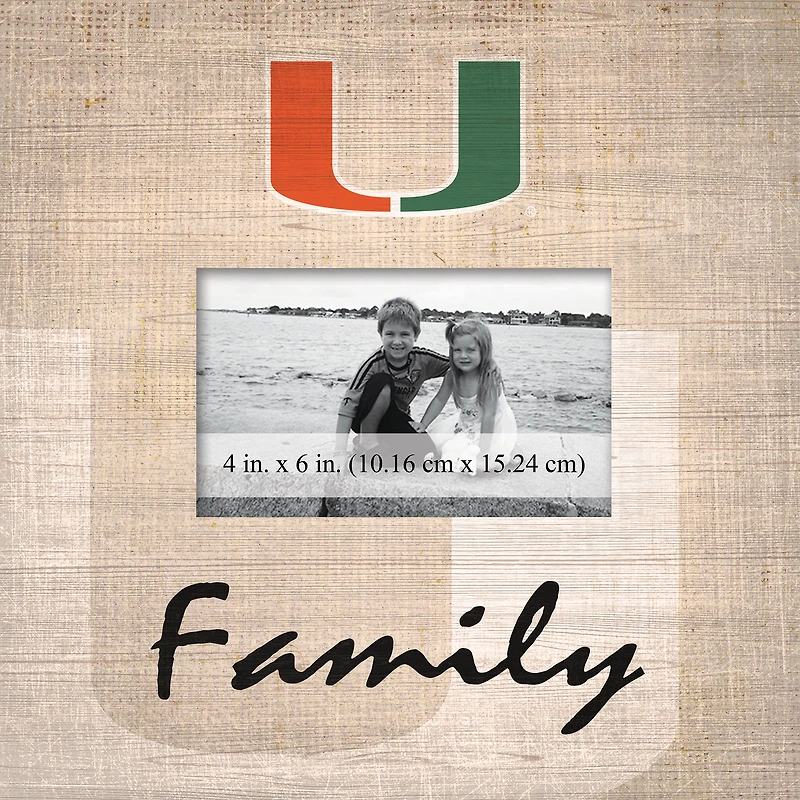 Miami Hurricanes 10'' x 10'' Burlap Pattern Frame
