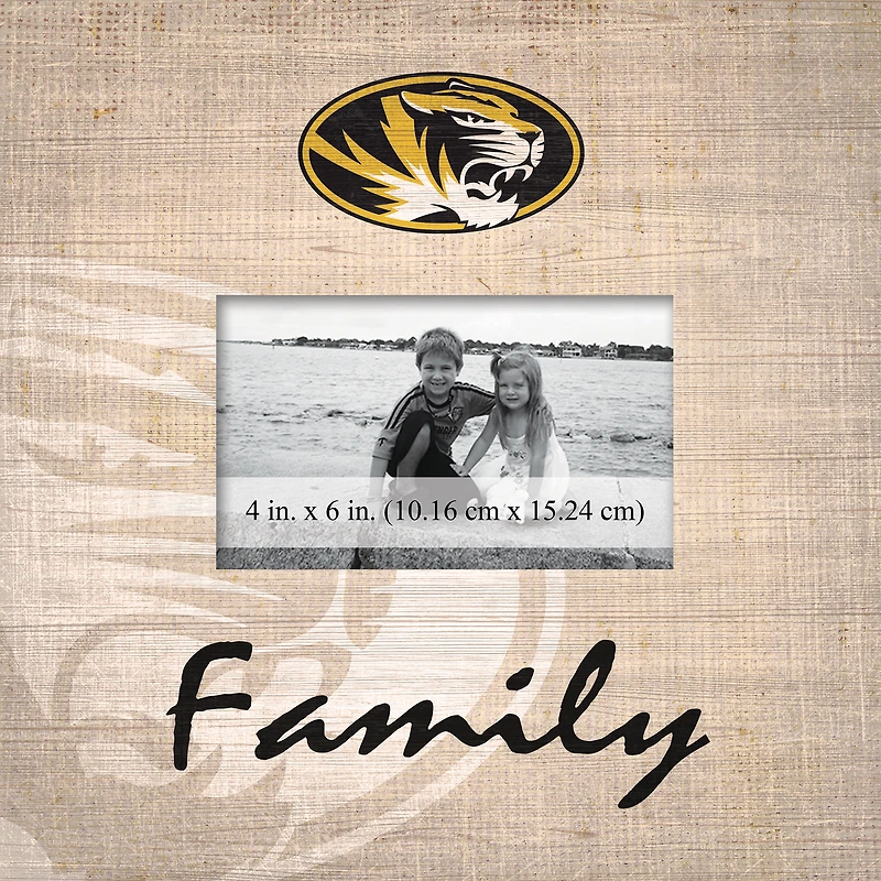 Missouri Tigers 10'' x 10'' Burlap Pattern Frame