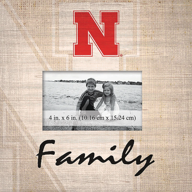 Nebraska Huskers 10'' x 10'' Burlap Pattern Frame