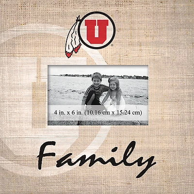 Utah Utes 10'' x 10'' Burlap Pattern Frame