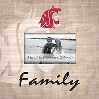 Washington State Cougars 10'' x 10'' Burlap Pattern Frame