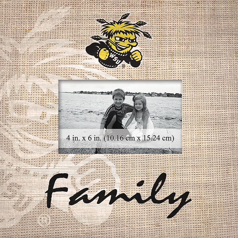 Wichita State Shockers 10'' x 10'' Burlap Pattern Frame