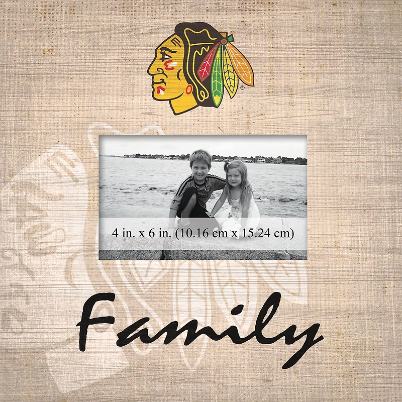 Chicago Blackhawks 10'' x 10'' Burlap Pattern Frame