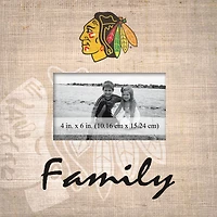 Chicago Blackhawks 10'' x 10'' Burlap Pattern Frame