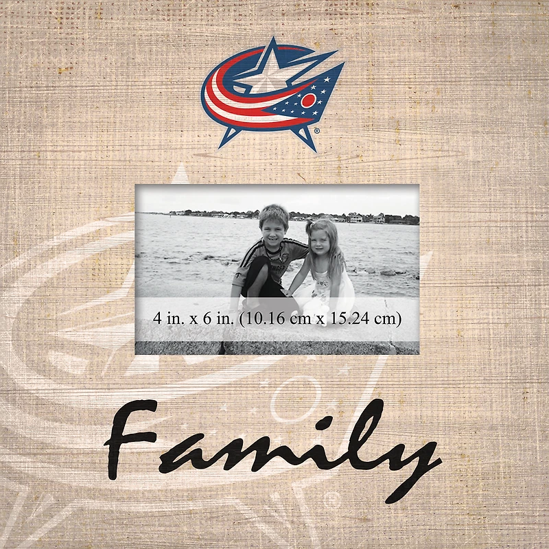 Columbus Blue Jackets 10'' x 10'' Burlap Pattern Frame