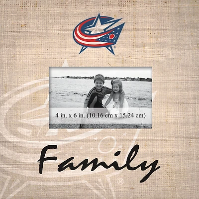 Columbus Blue Jackets 10'' x 10'' Burlap Pattern Frame