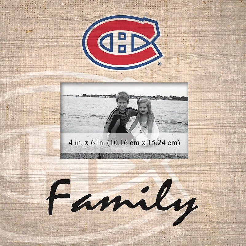 Montreal Canadiens 10'' x 10'' Burlap Pattern Frame