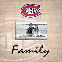 Montreal Canadiens 10'' x 10'' Burlap Pattern Frame