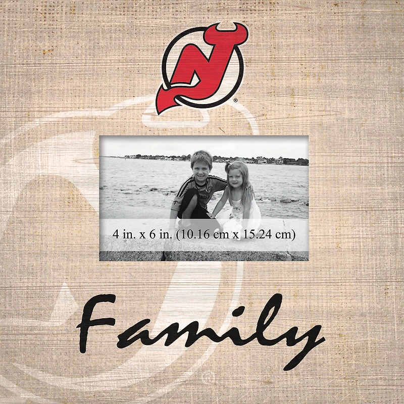 New Jersey Devils 10'' x 10'' Burlap Pattern Frame