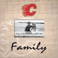 Calgary Flames 10'' x 10'' Burlap Pattern Frame