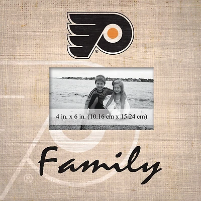 Philadelphia Flyers 10'' x 10'' Burlap Pattern Frame