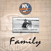 New York Islanders 10'' x 10'' Burlap Pattern Frame