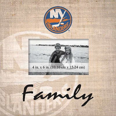 New York Islanders 10'' x 10'' Burlap Pattern Frame