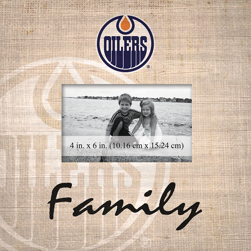 Edmonton Oilers 10'' x 10'' Burlap Pattern Frame