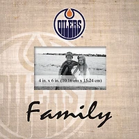 Edmonton Oilers 10'' x 10'' Burlap Pattern Frame