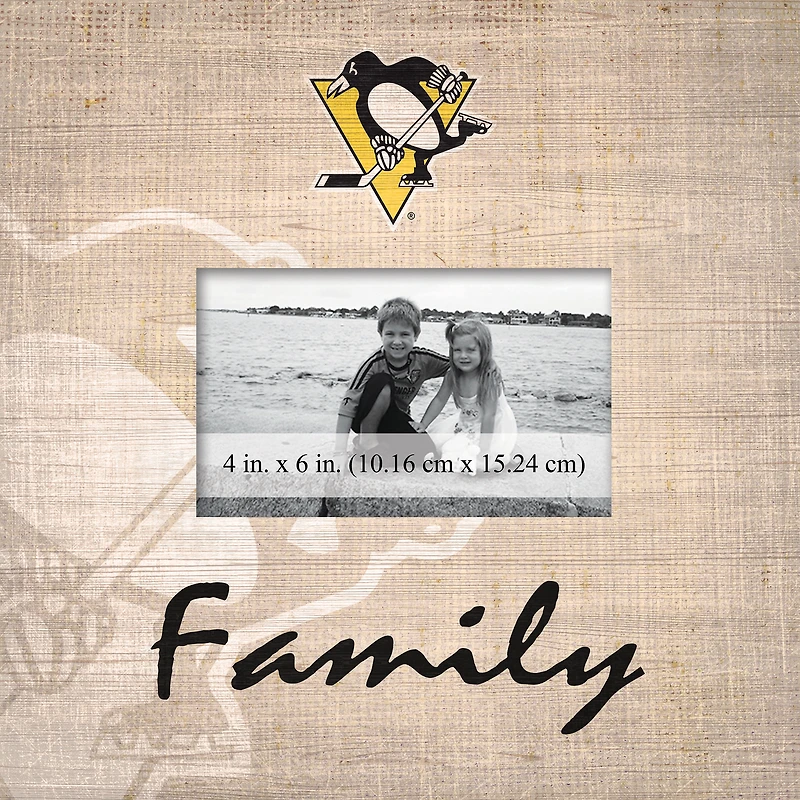 Pittsburgh Penguins 10'' x 10'' Burlap Pattern Frame